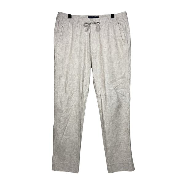 Abercrombie & Fitch Men's Large Loose Linen-Blend Pull-On Pant Beige Beach NWT - Picture 1 of 7